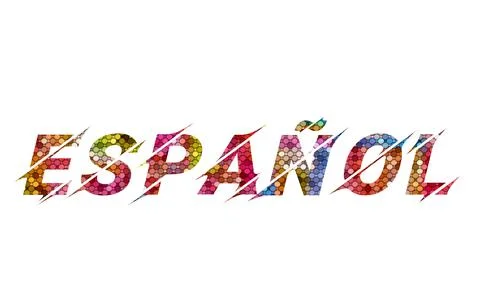 Spanish Language text image stock design in colorful style letters Stock Illustration