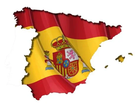 Spanish map-flag Stock Illustration