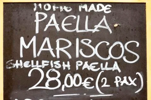 Spanish menu Stock Photos