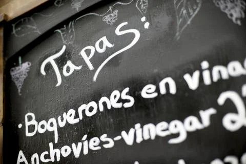 Spanish menu 스톡 사진