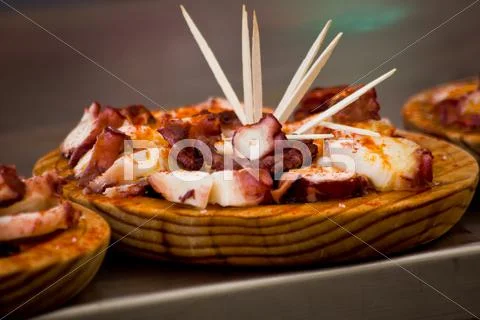 Spanish octopus food Stock Photos