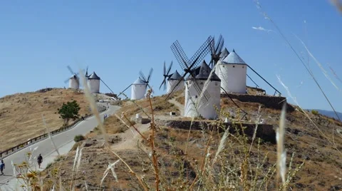 Spanish old windmills Stock Footage 65936583