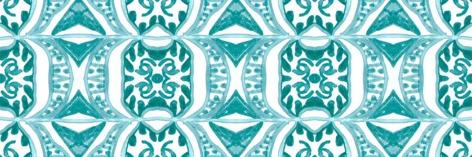 Spanish pattern. Seamless talavera ceramic. Vintage italian background. Stock Illustration