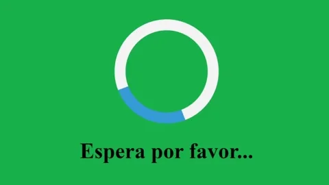 Spanish. Please Wait Loading Throbber Circle With Green Screen on Device 스톡 동영상 165475442