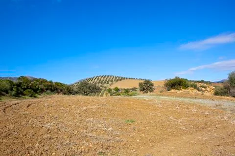 Spanish plowed fields Stock Photos