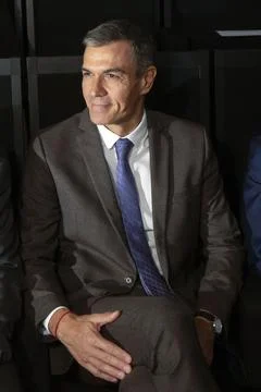 Spanish PM Sanchez attends the presentation act of Future Lifes Report, Barcelon Stock Photos