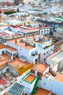 Spanish rooftop view Stockfoto's