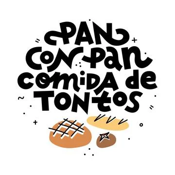 Spanish saying about bread Stock Illustration