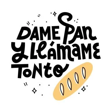 Spanish saying about bread Stock Illustration