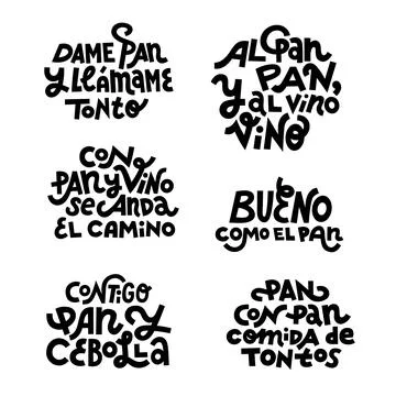 Spanish sayings about bread Illustrazione stock