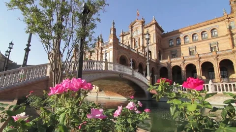 Spanish square Sevilla Video stock 44081580