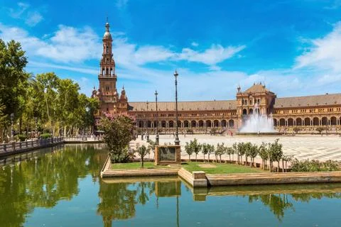 Spanish Square in Sevilla Stock Photos
