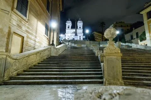The spanish steps at the night Stock Photos