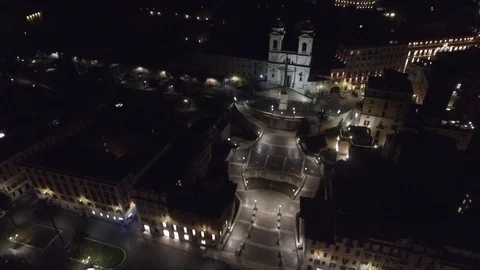 Spanish Steps at Night time Stock Footage 114030538