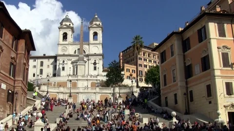 The Spanish Steps in Piazza di Spagna Rome 스톡 동영상 70261634