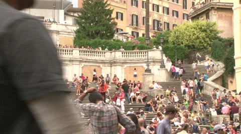 Spanish Steps in Rome Stock Footage 61442012