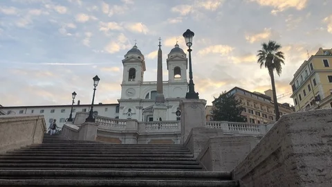 The Spanish Steps, Rome Stock Footage 100471623