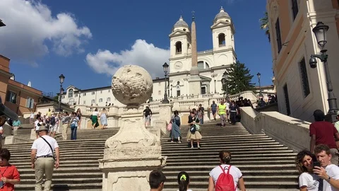 Spanish Steps in Rome Stock Footage 119156200