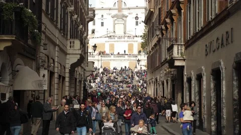 Spanish Steps Rome Stock-Footage 146811036