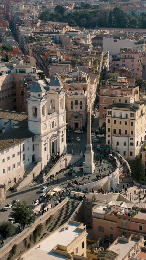 Spanish Steps in Rome Stock Footage 221485974