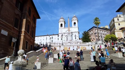 The Spanish Steps., Rome, Italy Stock Footage 250177837