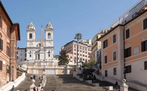 The Spanish steps in Rome Stock Photos