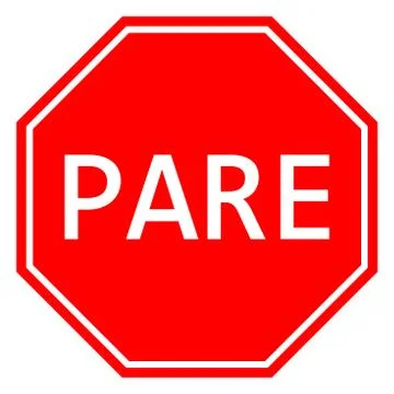 Spanish Stop traffic sign vector illustration Stock Illustration