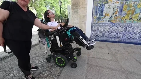 Spanish student creates website to promote wheelchair accessibility, tourism in  Stock Footage 312728563