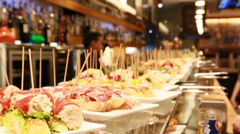 Spanish Tapas Bar Stock Footage 38125131