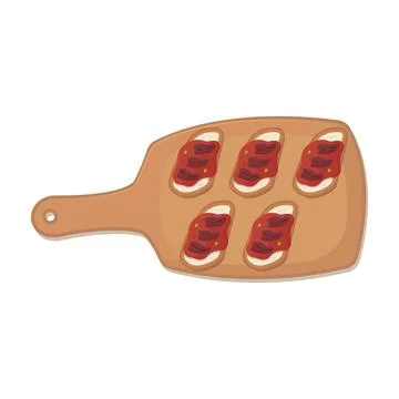 Spanish tapas on board. Vector Stock Illustration