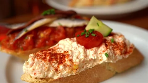 Spanish Tapas Montaditos Stock Footage 191677403