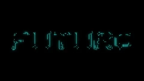 Spanish text future in the form of printed circuit board tracks Stock Footage 103876779