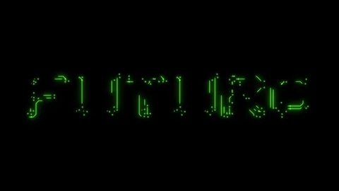 Spanish text future in the form of printed circuit board tracks Stock Footage 103881322