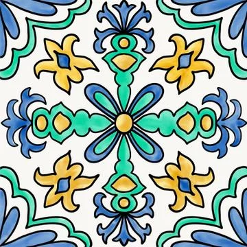 Spanish tile Stock Illustration