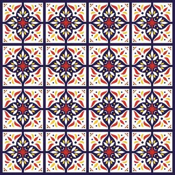Spanish tile pattern vector seamless Stock Illustration