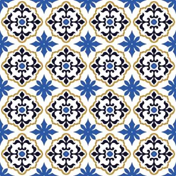 Spanish tiles pattern Stock Illustration