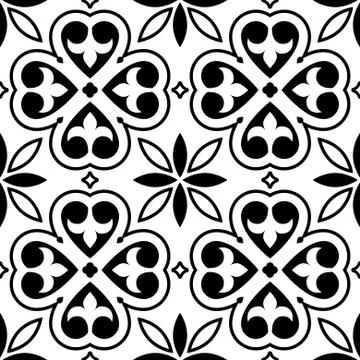 Spanish tiles pattern, Moroccan or Portuguese tile seamless design イラスト素材
