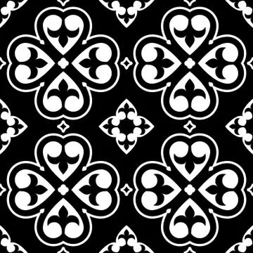 Spanish tiles pattern, Moroccan or Portuguese tile seamless design Stock Illustration