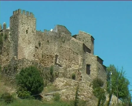 Spanish village and castle Stock Footage
