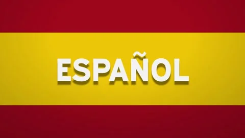 Spanish word text on spain flag background Vídeos de archivo 338384621