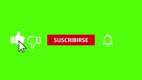 Spanish YouTube button to subscribe on a green background Stock Footage 166970218