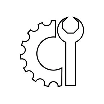 Spanner and Gear flat icon. 1st May Worker s Day. Illustrazione stock