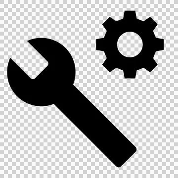 Spanner and gear icon for settings and maintenance Stock Illustration