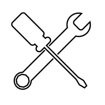 Spanner and a screwdrive Stock-Illustration