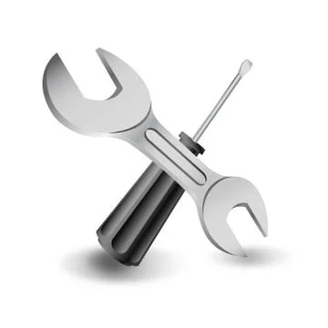 Spanner and Screwdriver Stock Illustration