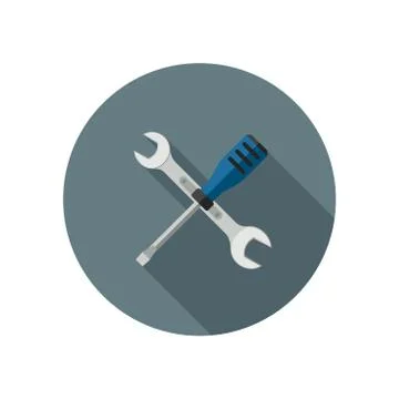 Spanner and screwdriver Stock Illustration