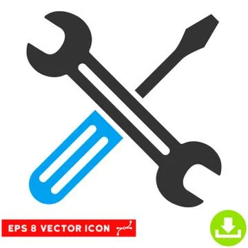 Spanner And Screwdriver Vector Eps Icon Illustrazione stock