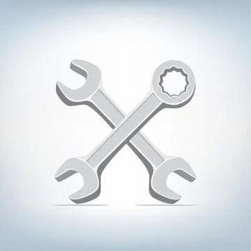 Spanner and wrench icon Stock Illustration