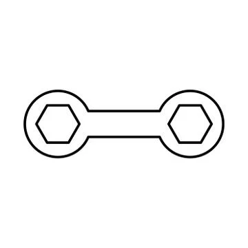 Spanner black icon . Illustrazione stock