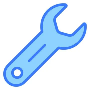 Spanner Blue out line vector design Stock Illustration